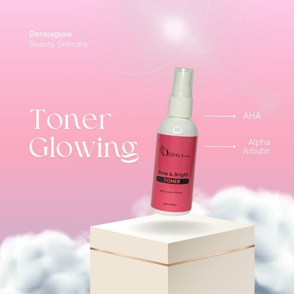 Deralaglow Skincare | Toner Glowing | AHA & Alpha Arbutin | Perawatan Wajah Deralaglow
