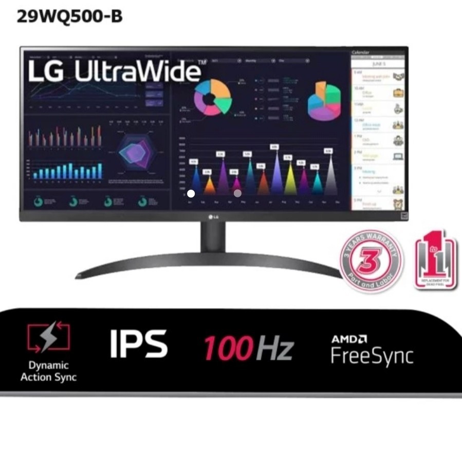 LG Ultrawide 29WQ500-B 29" FHD IPS Monitor HDR10