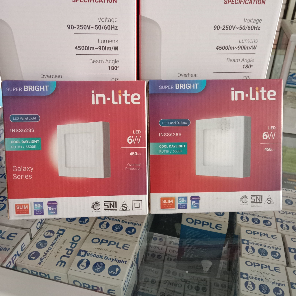 in-Lite LED Lampu Panel Outbow INSS626S - Kotak - 6 Watt