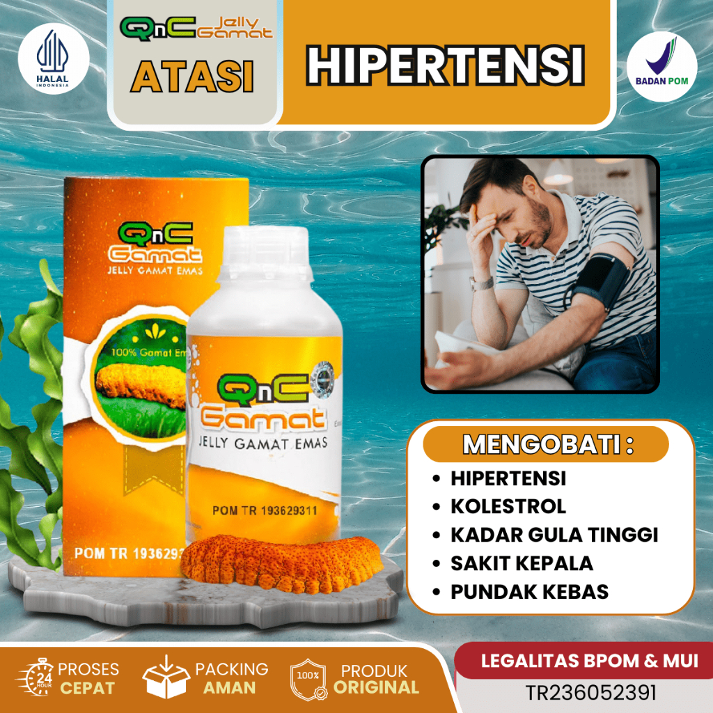 QnC Jelly Gamat - Obat Hipertensi - Obat Penurun Kolestrol Tinggi - Kadar Gula Tinggi - Sakit Kepala