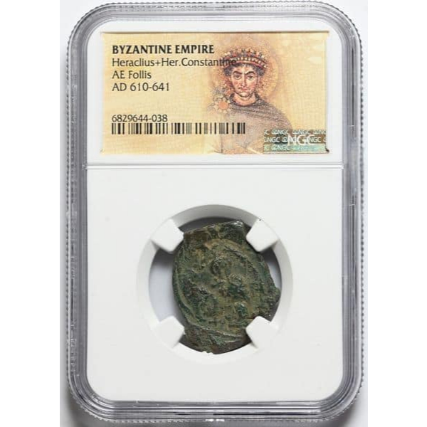 Koin NGC Romawi Timur Bizantium Byzantine Kaisar Heraklius
