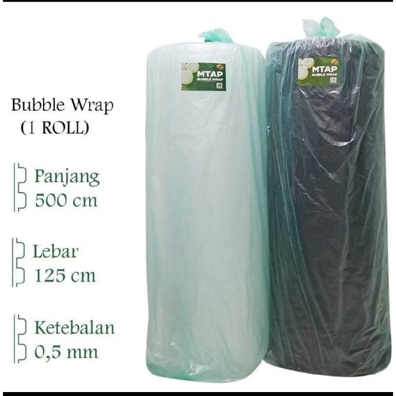

Bubble Wrap MTAP 125cm x 50 mter Hitam Putih Jamin Tebal