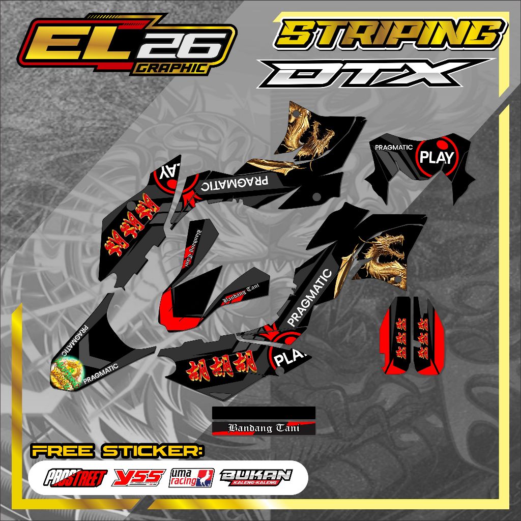 456 DECAL STICKER KAWASAKI DTX - DECAL KAWASAKI DTX MOTIF PRAGMATIC