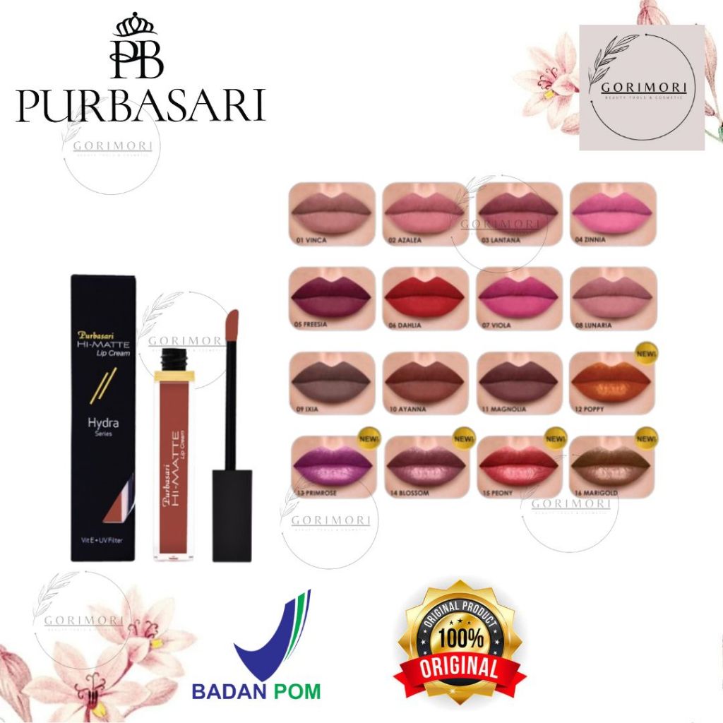 [𝙂𝙊𝙍𝙄𝙈𝙊𝙍𝙄] PURBASARI HI-MATTE LIP CREAM - LIP CREAM MATTE PURBASARI
