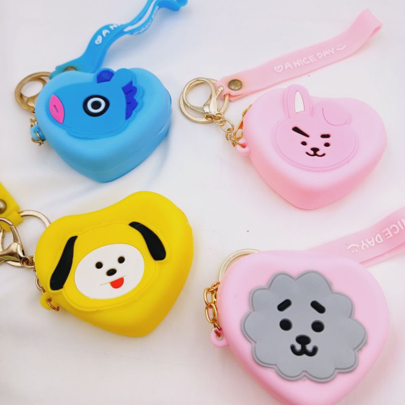Dompet Koin BT21 Bentuk Love / Dompet Koin Karakter Lucu BT21