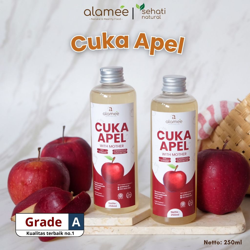 

Cuka Apel Original With Mother Organik Minuman Detok Vinega Sari BuahNon MSG Apple Cider Vinegar