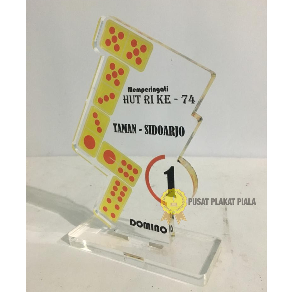 PIALA AKRILIK DOMINO Piala Gaplek Akrilik Plakat Gaplek Akrilik