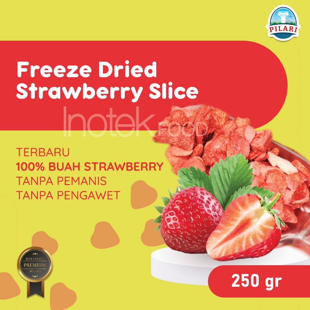 

FREEZE DRIED STRAWBERRY SLICE @250GR - IRISAN BUAH STRAWBERRY ASLI