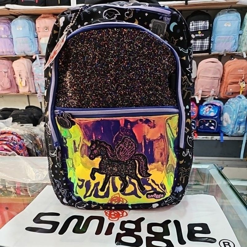 TAS RANSEL ANAK SD SMIGGLE UNICORN BLACK GLITER
