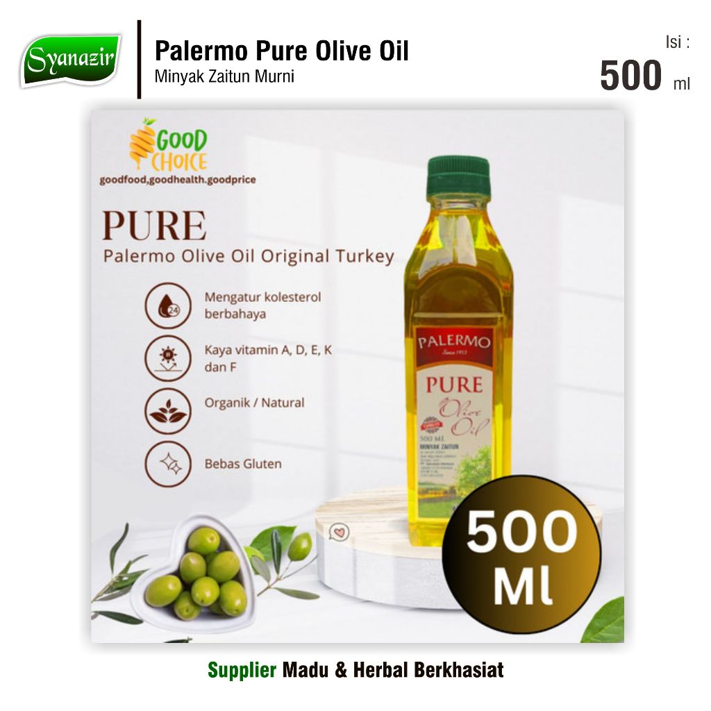 

Minyak Zaitun Palermo Pure Olive Oil 500 ml | Minyak Zaitun Murni | Refined Olive Oil