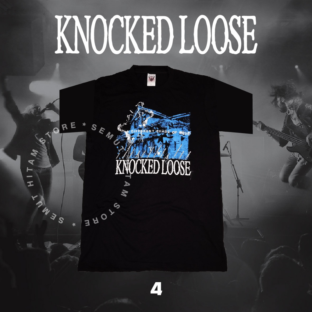 Kaos KNOCKED LOOSE A DIFFERENT SHADE OF BLUE Builtup Band Musik Hardcore Punk Metal Prapatan Rebel P