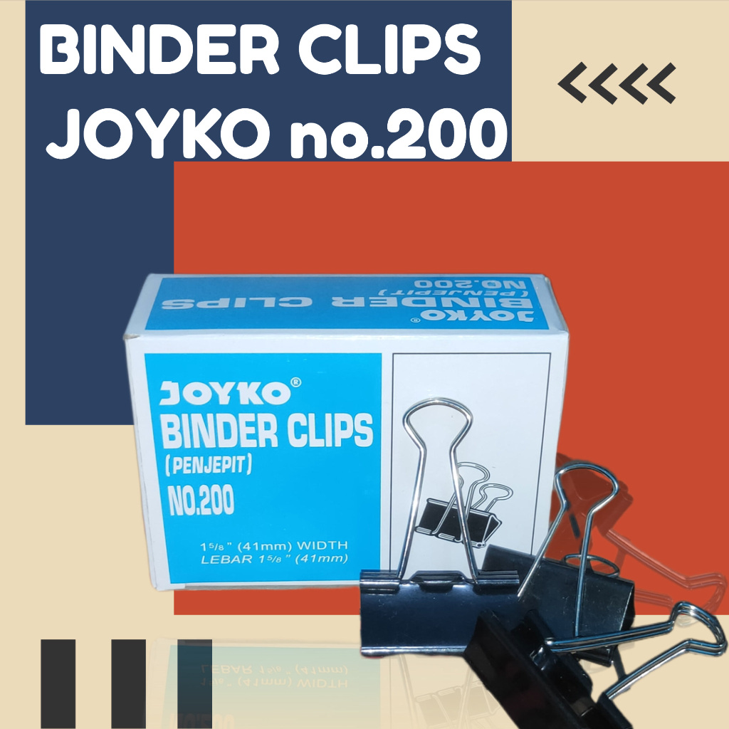 

BINDER CLIP JOYKO NO 200/ PENJEPIT/ KLIP KERTAS