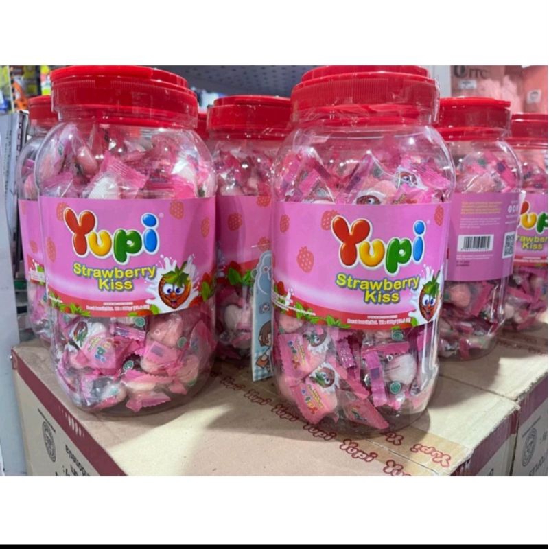 

permen yupi stroberry jar candy 1toples