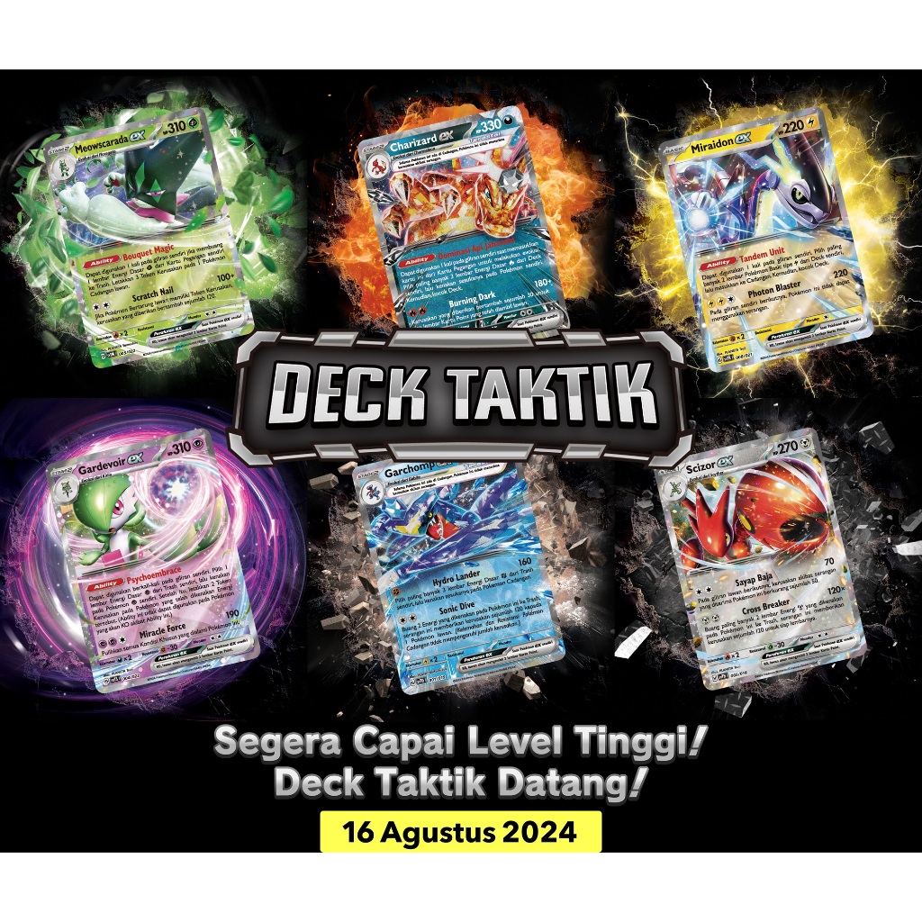 Pokemon Game Kartu Koleksi TCG Deck Taktik Meowscarada ex / Deck Taktik Charizard ex Terastal / Deck