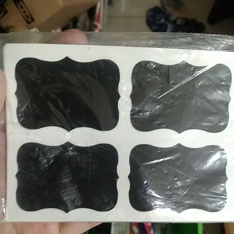 

Chalkboard Label Stiker Tempelan 5X3Cm 4Pc 1 sheet label toples papan tulis