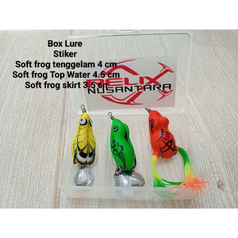3 pcs Soft Frog gratis Box Lure