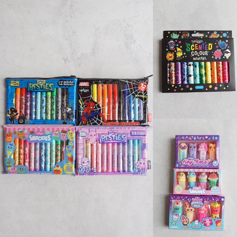 

KODE K2N Smiggle Scented MarkerHighlighter Set 12 4 pcs alat tulis spidol stabilo sekolah anak stationery