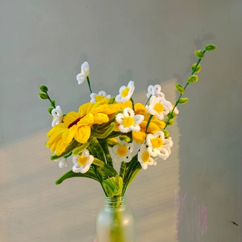 Bunga matahari / Kawat bulu / Hiasan ruang tamu / Bouquet sunflower
