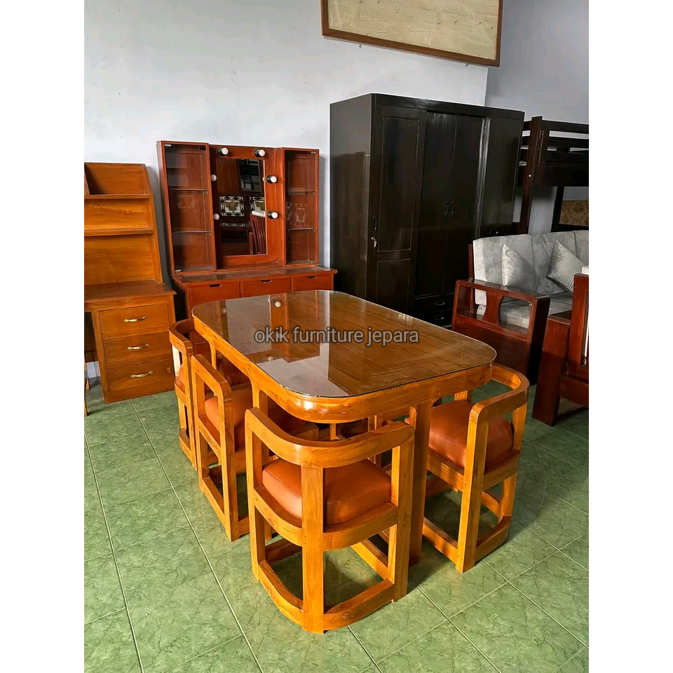 meja+makan+oval+minimalis+kayu+jati+kursi+6