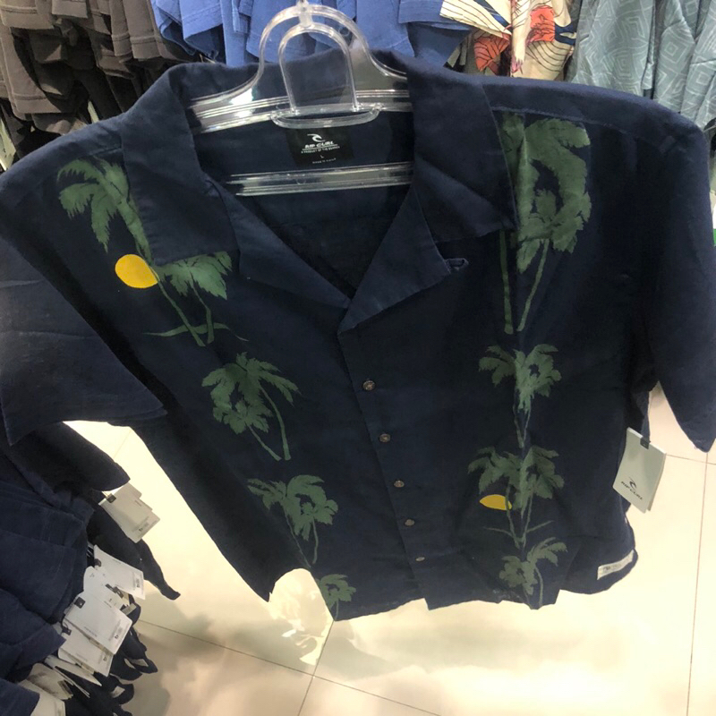 kemeja pria rip curl original mod tropic ss shirt dark navy