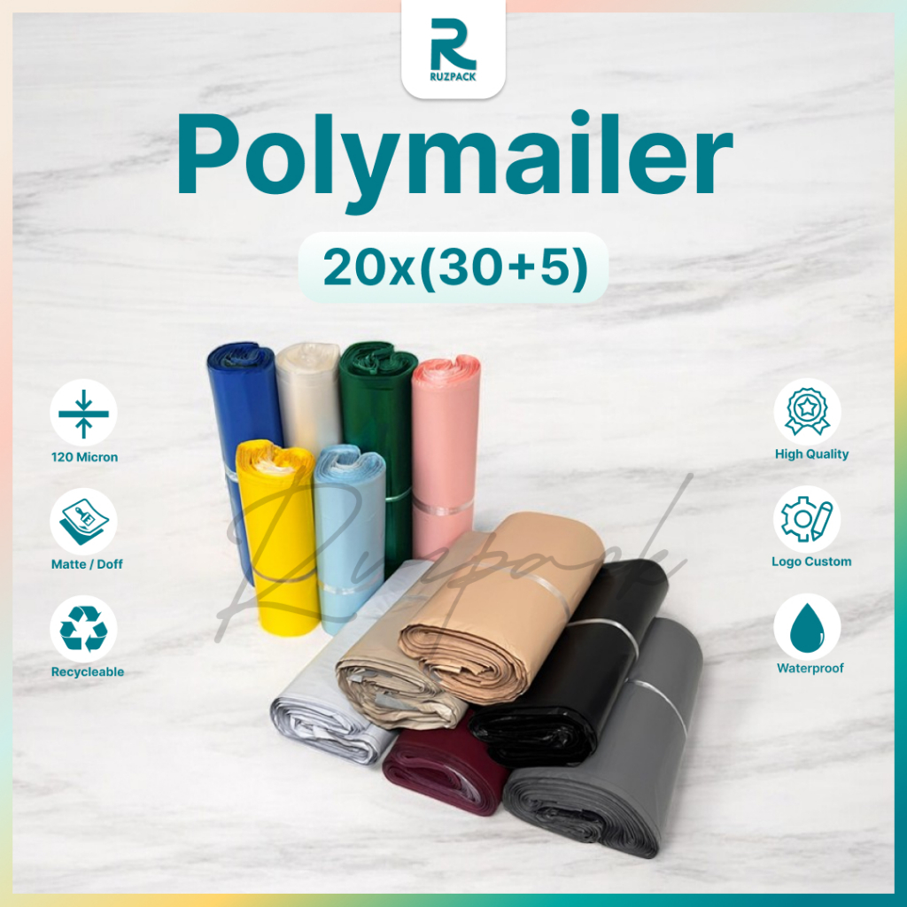 

20 x 30 +5CM Polymailer Polybag Kantong Packing Packaging Plastik PE Recycle (+-100pcs)