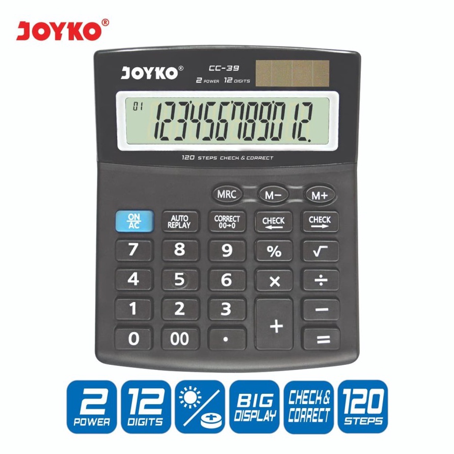 

KODE J12E Calculator Kalkulator Joyko CC39 12 Digits Check Correct