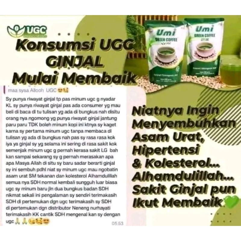 

Biji kopi Hijau Herbal (UGC) 100% aman dan original.