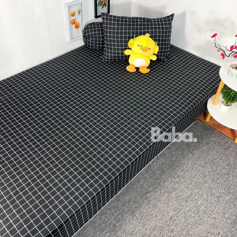 SPREI KOTAK KOTAK  sprei estetik | sprei kotak hitam | sprei ukuran 90*120*160*180 | sprei kotak hit