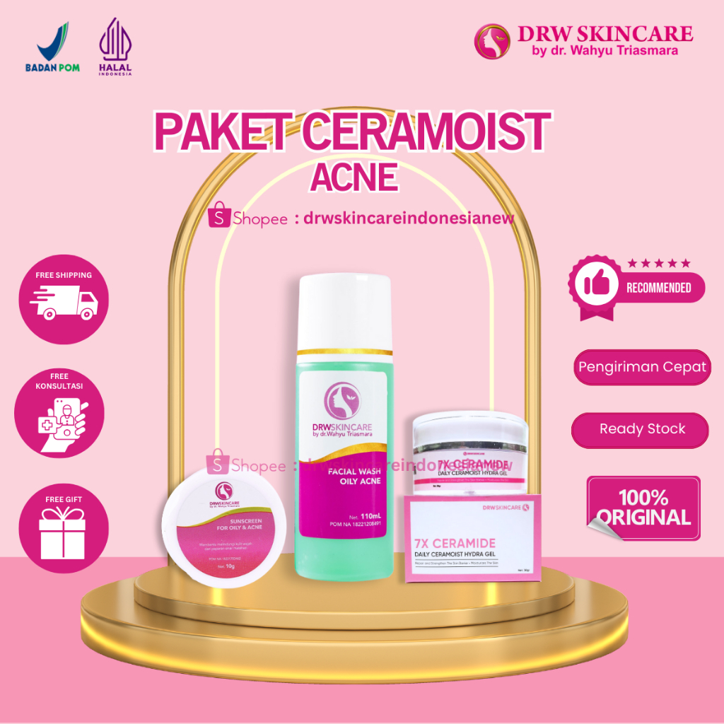 PAKET CERAMOIST ACNE DAN GLOWING DRW SKINCARE
