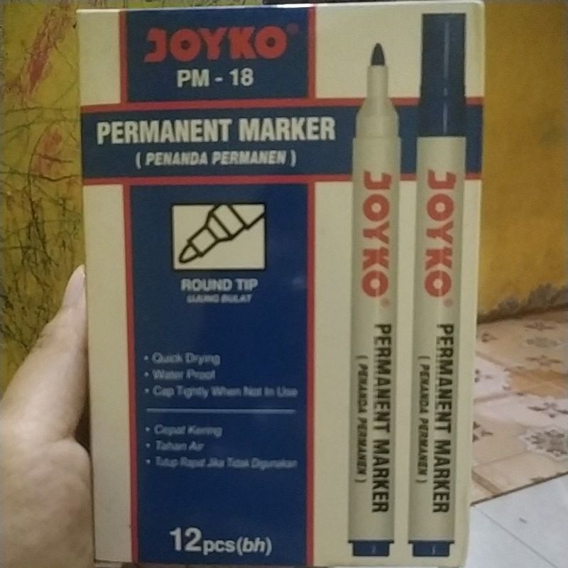 

Spidol joyko Paint Marker Permanen Besar Sedang PUTIH WP-12 / WP 12 1 pack isi 12 pcs