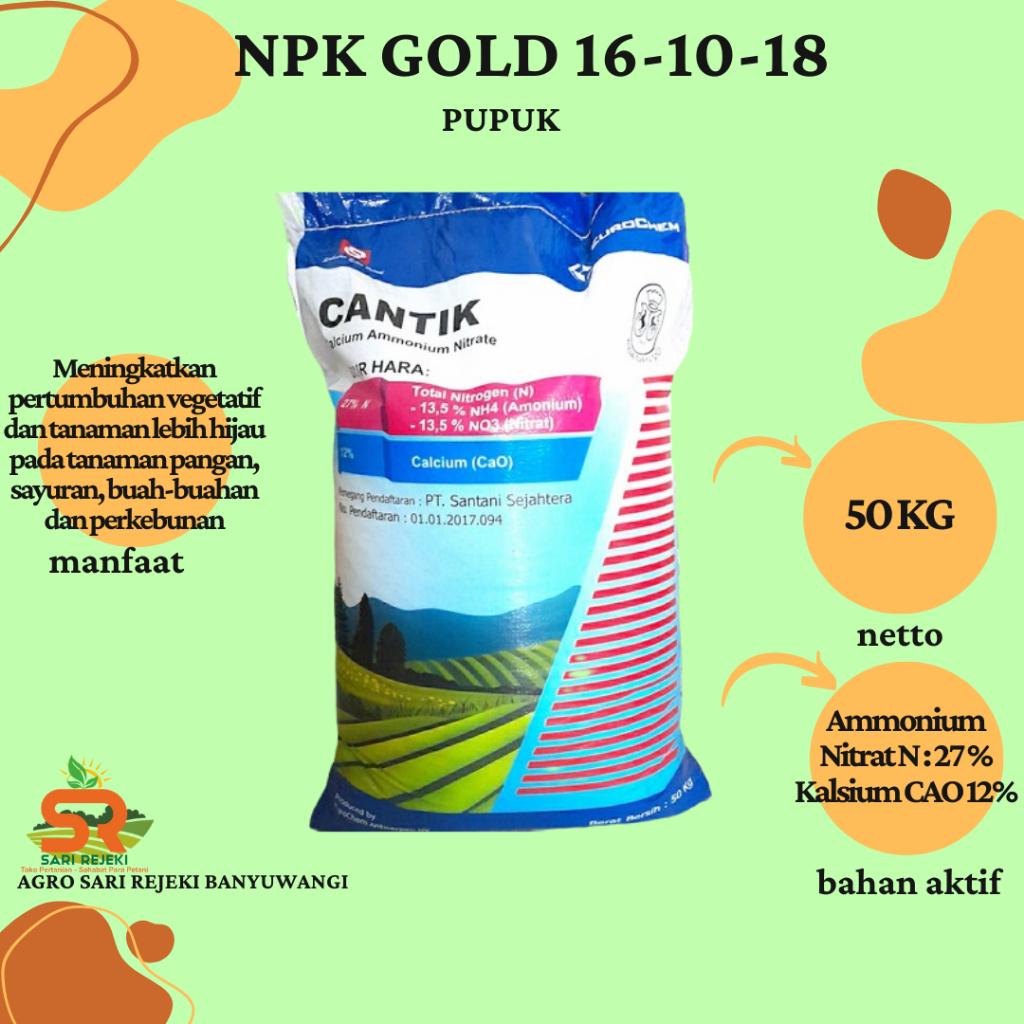 PUPUK CANTIK KALSIUM AMONIUM NITRAT 50KG