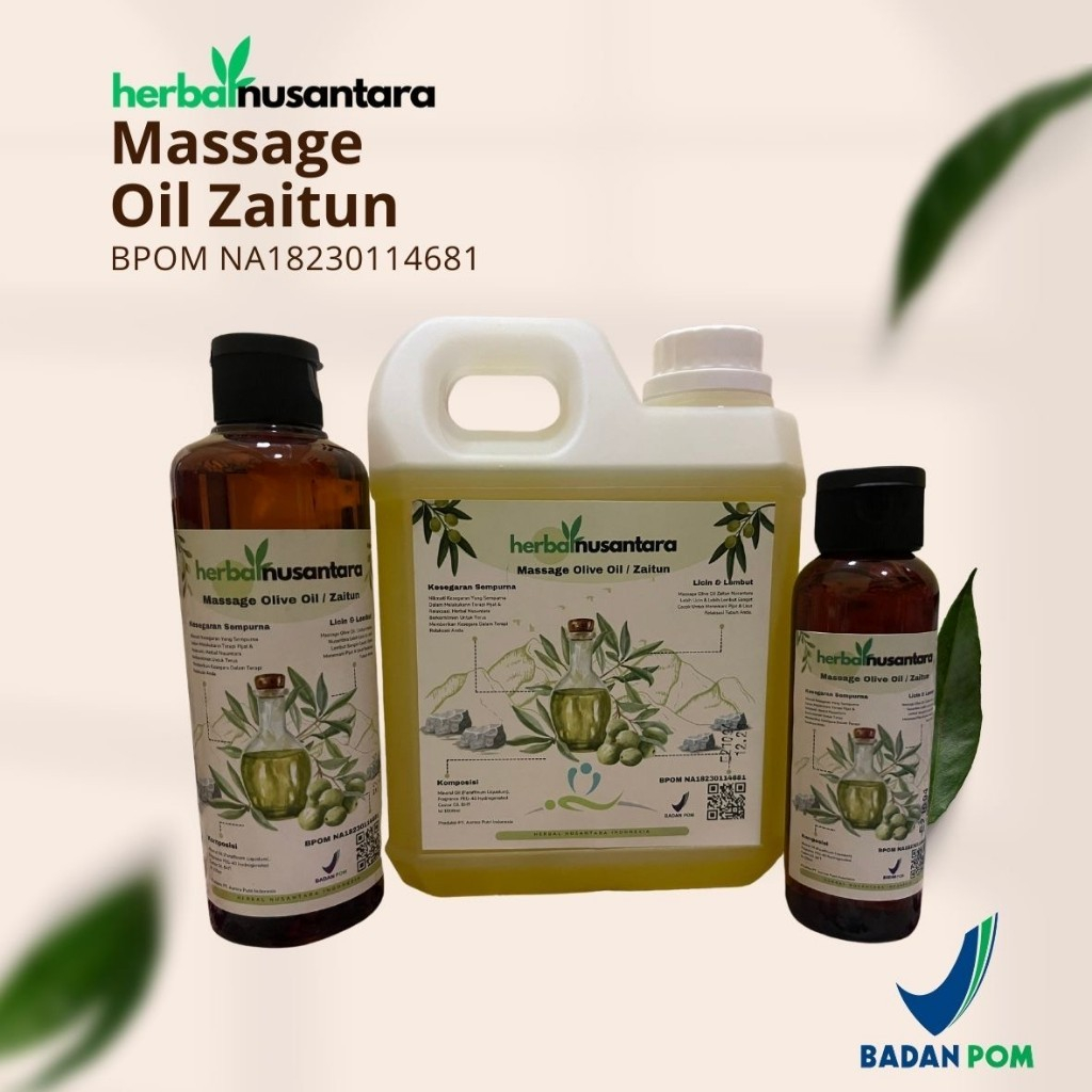 Minyak Urut HerbalNusantara Zaitun BPOM 1liter