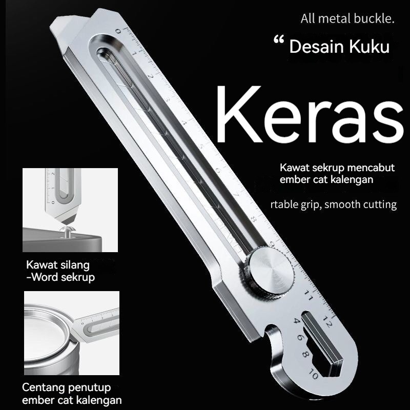 

Cutter Pisau Cutter Besi Stainless Besar Pisau Set Cutter Pisau Pemotong Kertas 9 IN 1