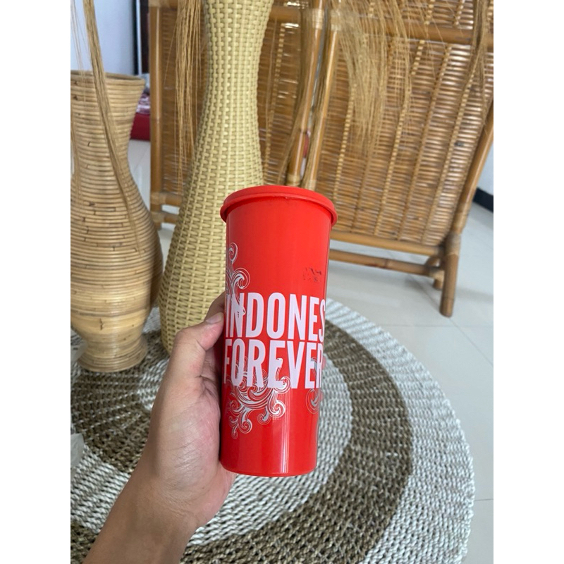 TUPPERWARE Giant tumbler pink maroon dan merah TERMURAH