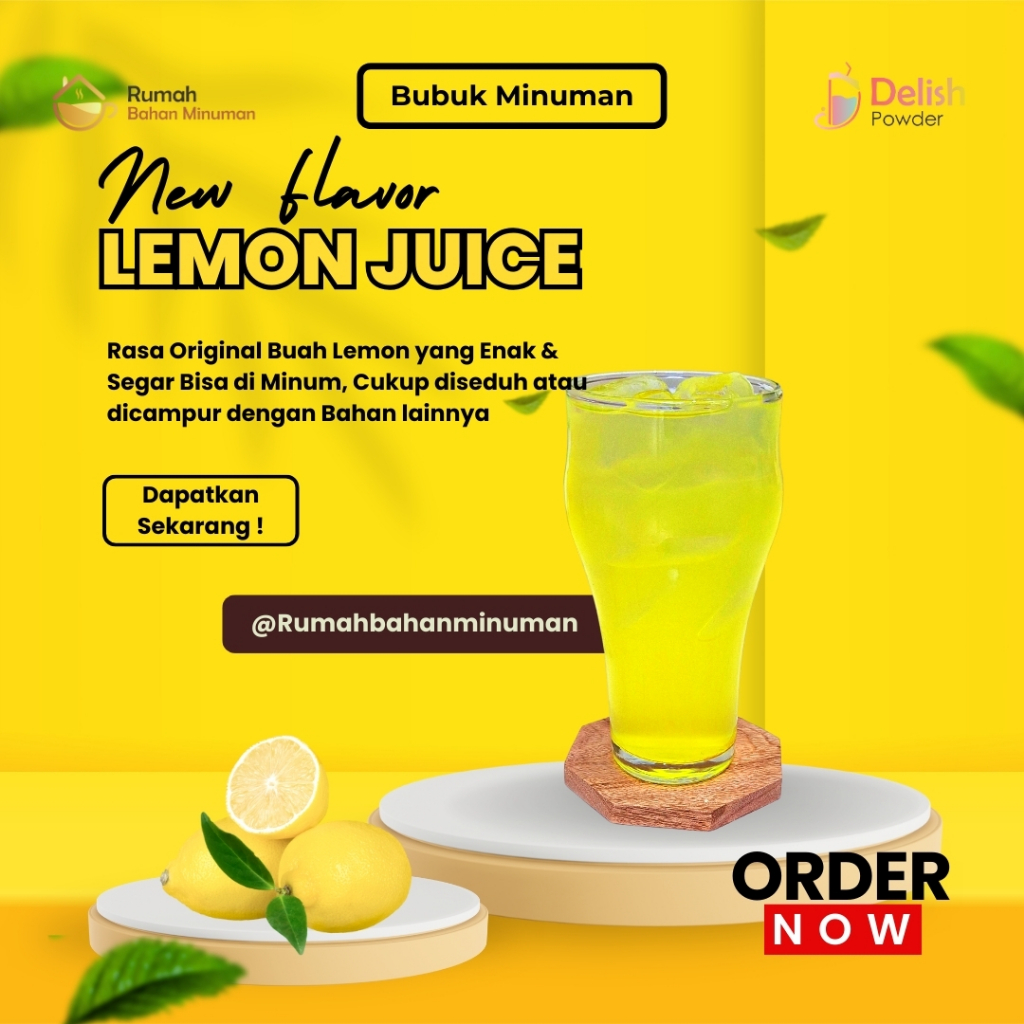 

Bubuk Minuman Varian Rasa Jus Buah Lemon / Lemon Fruit Juice Powder Drink Siap Seduh Usaha Minuman