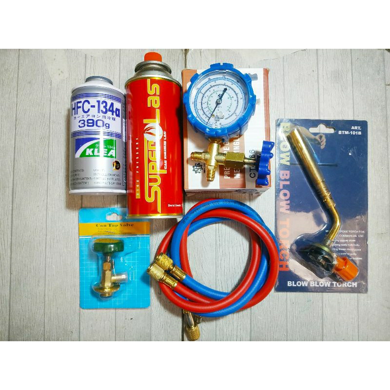 paket isi freon kulkas freon r134a Manifold selang keran torch gas