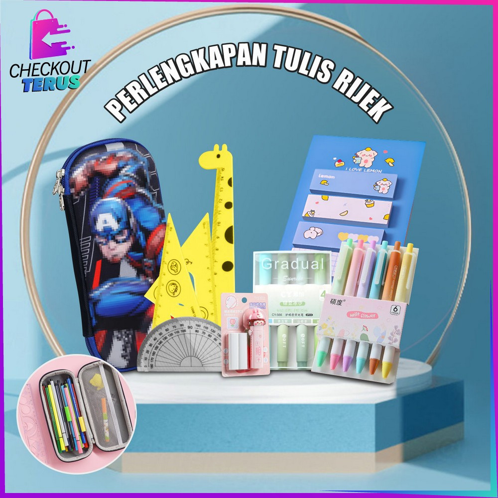 

CT Barang Rijek Alat Tulis Kantor Stationary Kotak Pensil Pena Crayon Sticky Note Perlengkapan Sekolah Anak