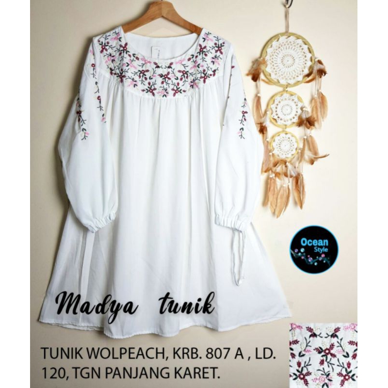 white tunik jumbo/ atasan putih wanita jumbo / atasan hitam wanita / tunik jumbo wanita