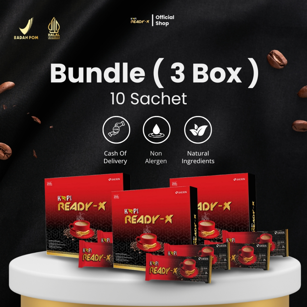 

Kopi Ready X | Paket 3 Box | 10 Sachet