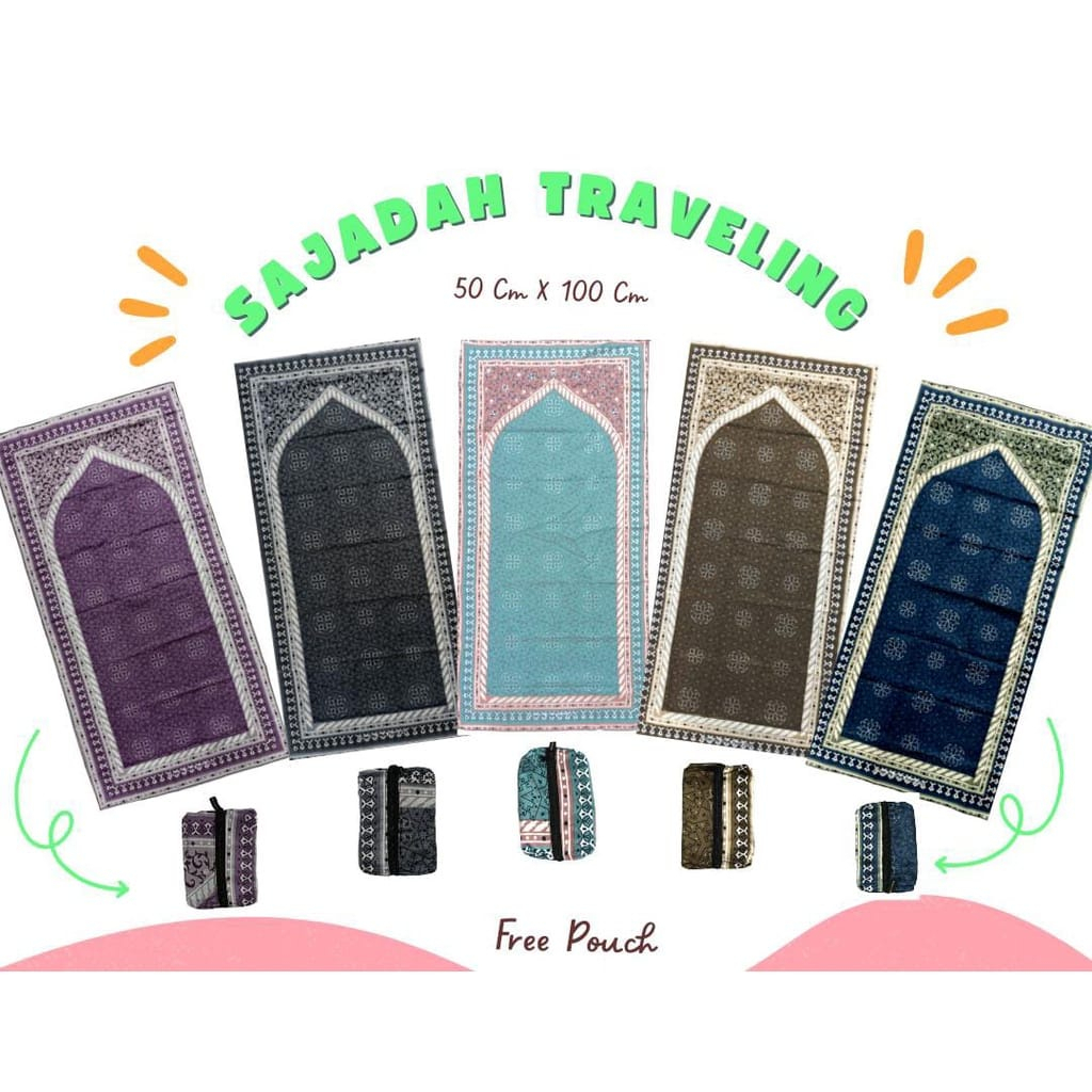SAJADAH TRAVELING DUBAI 50 X 100 | SAJADAH POUCH SERUT PRINT DUBAI | SAJADAH TRAVEL DOMPET | SAJADAH
