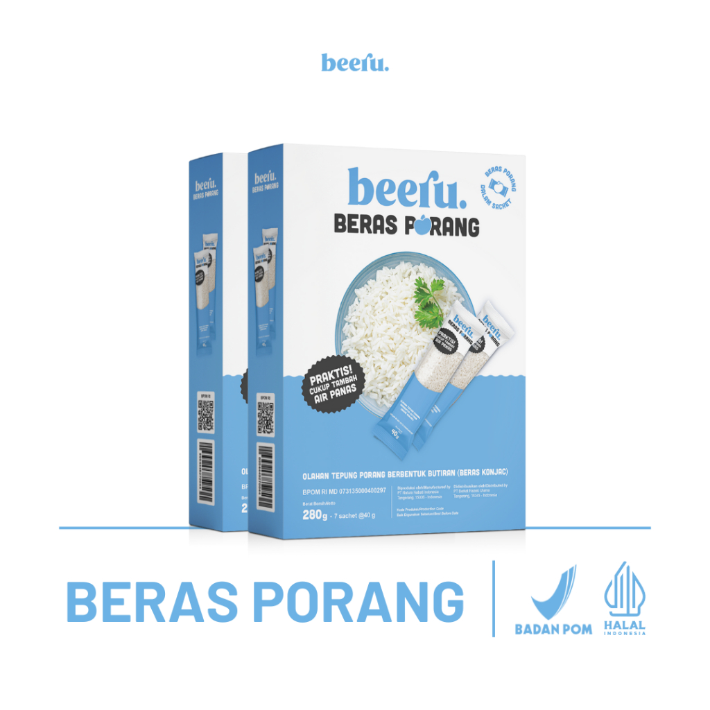 

Beeru Beras Porang Isi 2 Box - Shirataki Konjac Rice