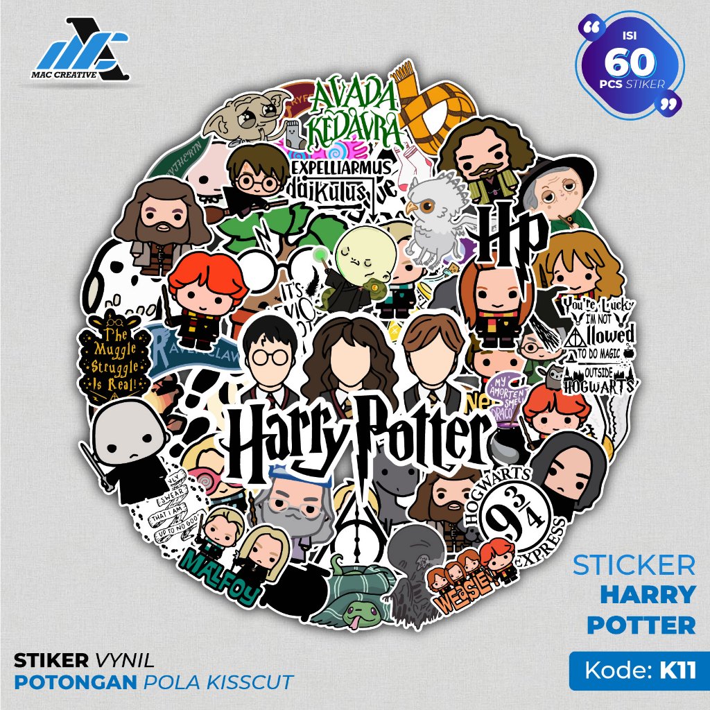 

[ MAC ] 60 pcs STICKER HARRY POTTER LUCU AESTHETIC ANTI AIR UNTUK LAPTOP CASE TUMBLER KOPER HP - K11