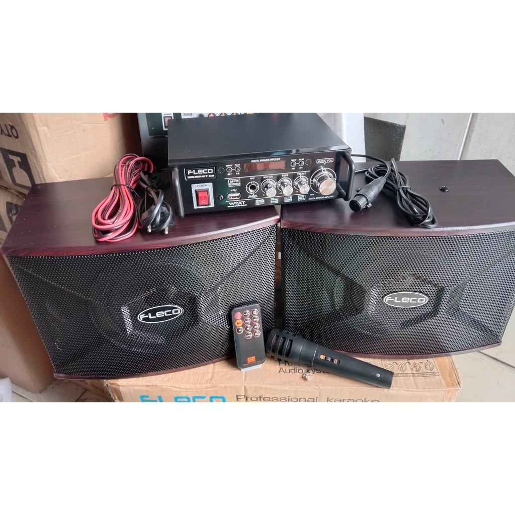 Amplifier + Sepeaker Fleco F-6208 Free MIc