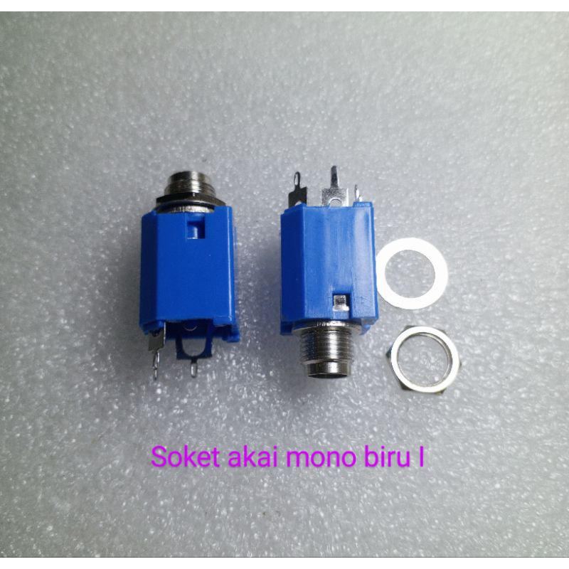 SOCKET SOKET MIC AKAI MONO 6.5mm I KOTAK BIRU 3P PIN KUALITAS BAIK