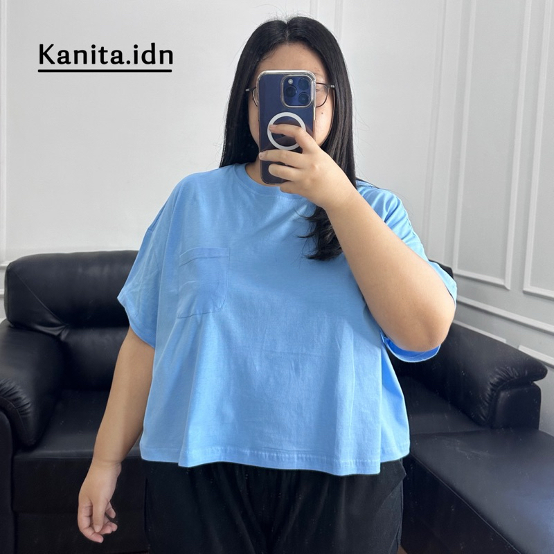 KANITA 05 | Kaos Croptop Oversize Basic LD 150 Super Jumbo Cotton Combed Polos Atasan Wanita Nyaman