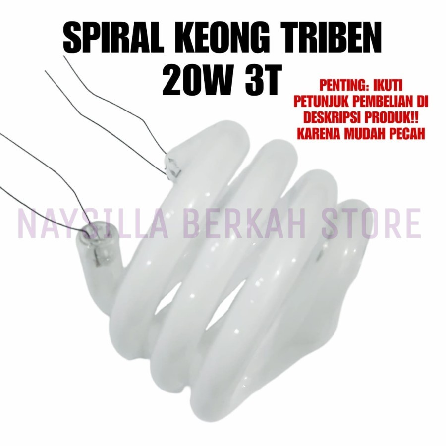 KACA LAMPU SPIRAL KEONG TRIBEN 20W 3T