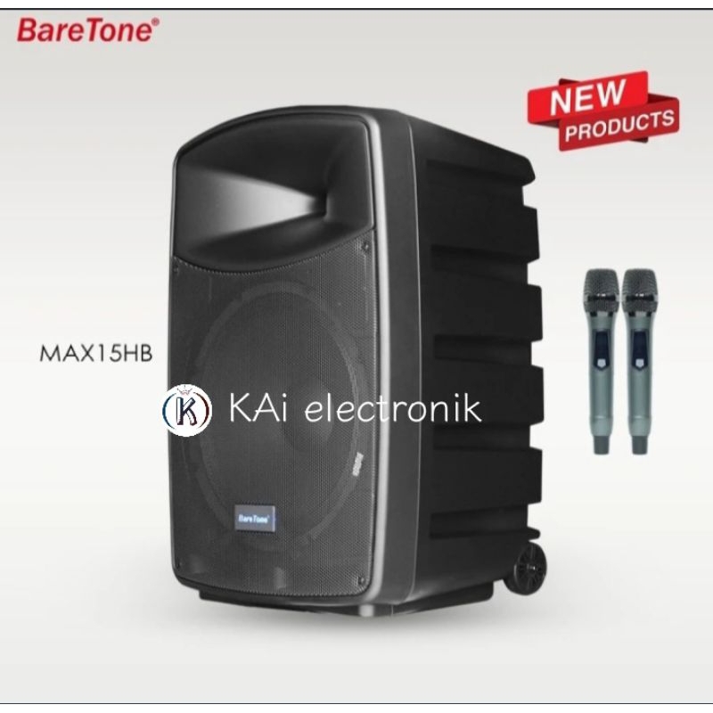 BARETONE PORTABEL SPEAKER 15 INCI MAX15HB NEW