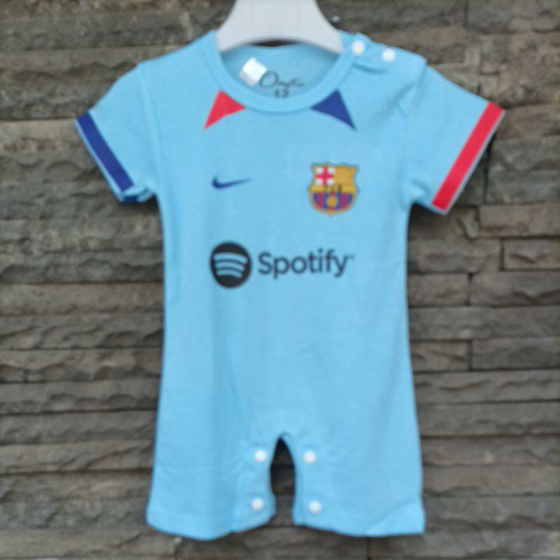 [new] Romper Baju Bayi Bola Jumper Jumpsuit Barca Barcelona third 3rd 2023 2024