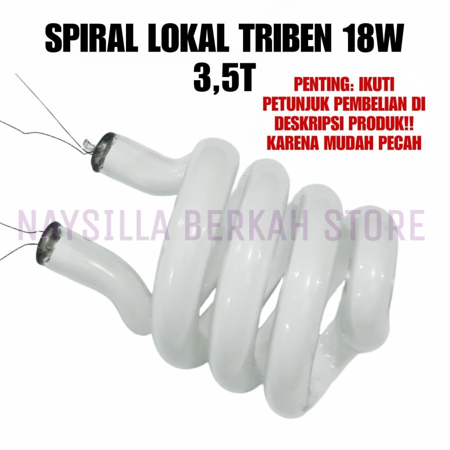 KACA LAMPU SPIRAL LOKAL TRIBEN 18W 3,5T SPIRAL BODONG TRIBENT 18W 3,5T
