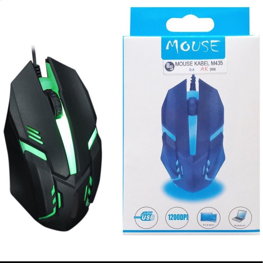 ATA - MOUSE GAMING LED / MOUSE USB KABEL LED / MOUSE GAMING KABEL USB LED RGB RAINBOW